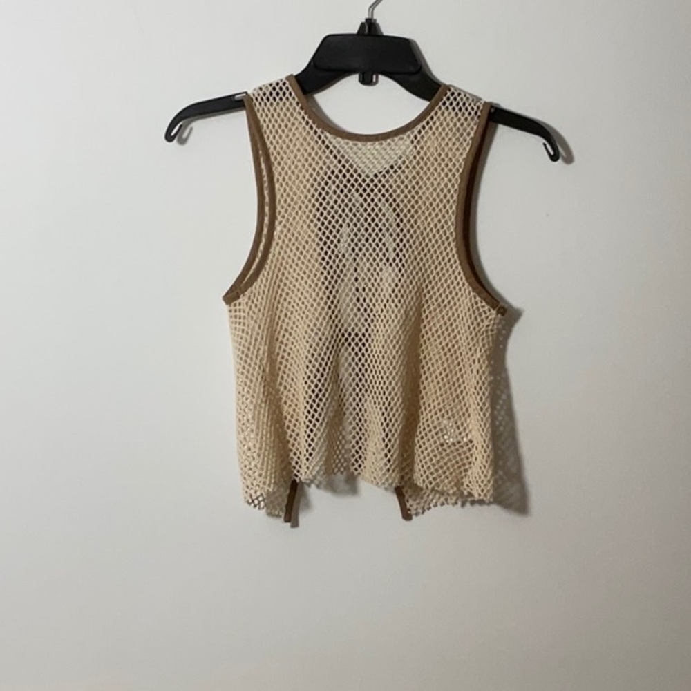 Tan Cropped Sleeveless Tank Top